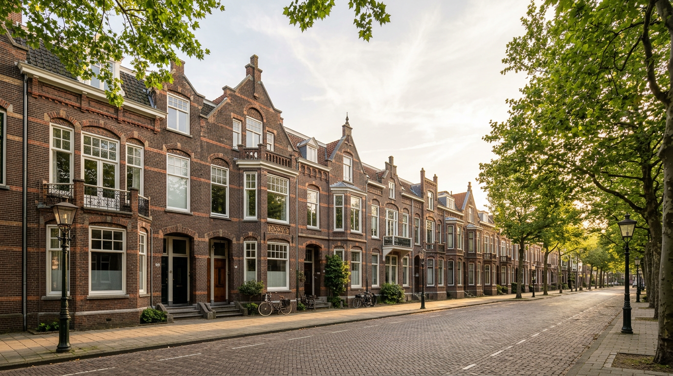 Klassieke Haagse straat met statige herenhuizen
